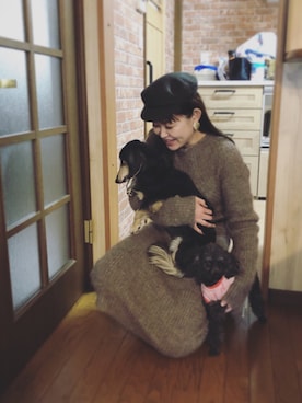「ISABEL MARANT（イザベルマラン）のアイテム（帽子）」を使った、Hitomi Kitadaさん（レディース・161cm）の冬コーディネート