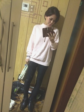 「ファークラッチ」｜「アイテム（ブーツ）」を使った、mina.minさん（レディース・154cm）の冬コーディネート