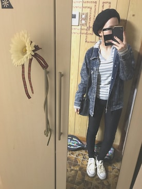 「ママカジュアル」｜「アイテム（ジャケット/アウター）」を使った、mina.minさん（レディース・155cm）の冬コーディネート