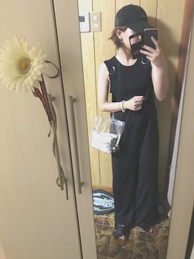 「ANAP（アナップ）のアイテム（オールインワン・サロペット）」を使った、mina.minさん（レディース・155cm）の夏コーディネート