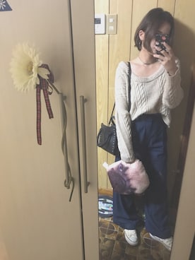 「ママカジュアル」｜「アイテム（財布/小物）」を使った、mina.minさん（レディース・155cm）の秋コーディネート