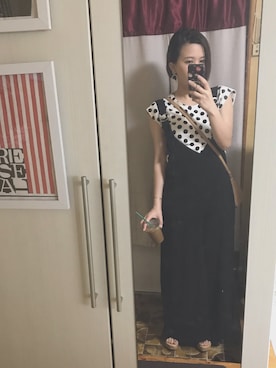 「ANAP（アナップ）のアイテム（オールインワン・サロペット）」を使った、mina.minさん（レディース・155cm）の夏コーディネート