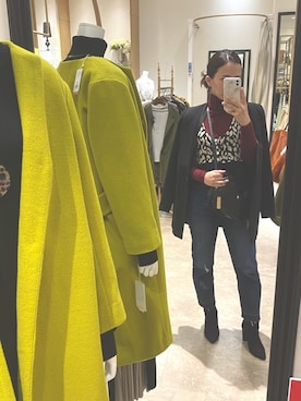 「ママカジュアル」｜「アイテム（ノーカラージャケット）」を使った、mina.minさん（レディース・155cm）の冬コーディネート