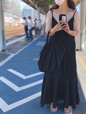 「Graphpaper（グラフペーパー）のアイテム（バッグ）」を使った、ひとみさん（レディース・160cm）の秋コーディネート