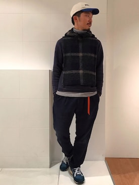「no brand（ノーブランド）のアイテム（帽子）」を使った、YutaYanagihoriさん（メンズ・164cm）の秋コーディネート