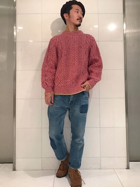 「EASTLAND（イーストランド）のアイテム（モカシン/デッキシューズ）」を使った、YutaYanagihoriさん（メンズ・164cm）の秋コーディネート