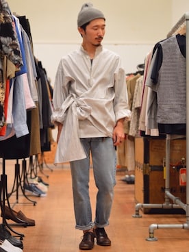 「HED MAYNER（ヘドメイナー）のアイテム」を使った、YutaYanagihoriさん（メンズ・164cm）の春コーディネート