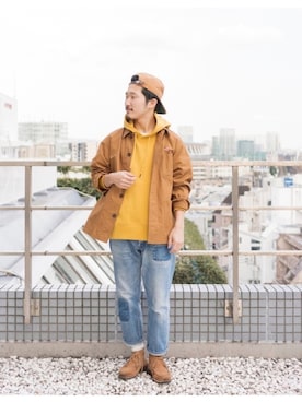 「ロールアップ」｜「アイテム（モカシン/デッキシューズ）」を使った、YutaYanagihoriさん（メンズ・164cm）の春コーディネート