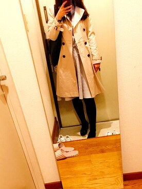 「MISCH MASCH（ミッシュマッシュ）のアイテム（トレンチコート）」を使った、momoさん（レディース・163cm）の春コーディネート