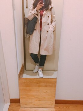 「MISCH MASCH（ミッシュマッシュ）のアイテム（トレンチコート）」を使った、momoさん（レディース・163cm）の春コーディネート