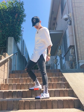 「AZSのアイテム（キャップ）」を使った、K☻KOさん（メンズ・175cm）の秋コーディネート