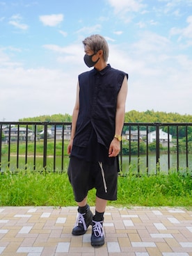 「RICK OWENS」｜「アイテム（レッグウェア）」を使った、K☻KOさん（メンズ・175cm）の夏コーディネート