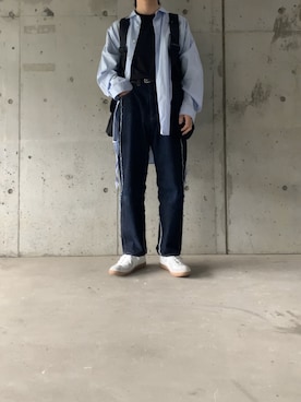 「stein（シュタイン）のアイテム（ベスト）」を使った、Kuroさん（メンズ・168cm）の夏コーディネート