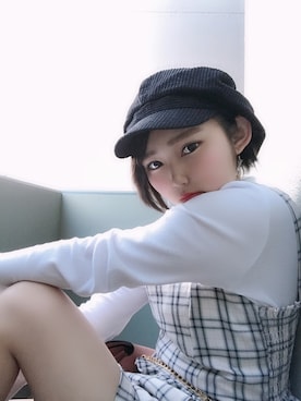 「アイテム（キャスケット）」を使った、mimiさん（レディース・156cm・10代）の春コーディネート
