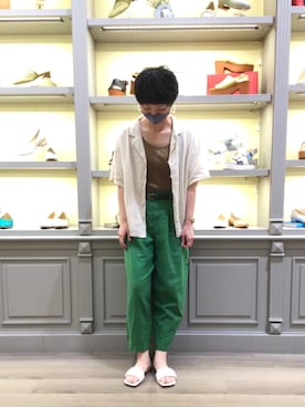 「グリーンパンツ」｜WA ORientalTRaffic mozoワンダーシティ店さん（レディース・160cm）の夏コーディネート