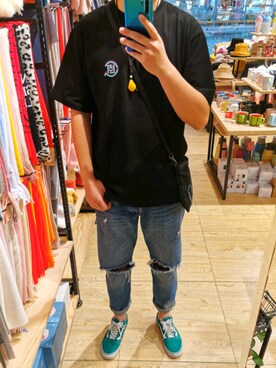 「CLOT（クロット）のアイテム（トップス）」を使った、留不住的是头发さん（メンズ・185cm）の秋コーディネート