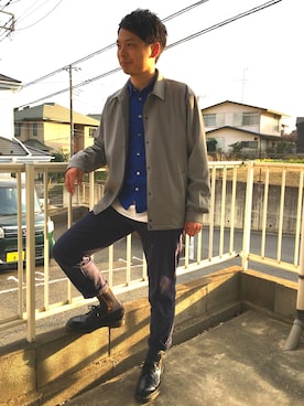 「coca（coca）（コカ）のアイテム（チノパンツ）」を使った、takapir0さん（メンズ・171cm）の春コーディネート