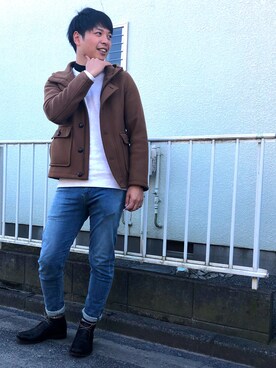 「NANO universe（ナノユニバース）のアイテム（その他シューズ）」を使った、takapir0さん（メンズ・171cm）の冬コーディネート