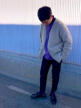 「ボアフリース」｜「アイテム（その他アウター）」を使った、takapir0さん（メンズ・171cm）の冬コーディネート