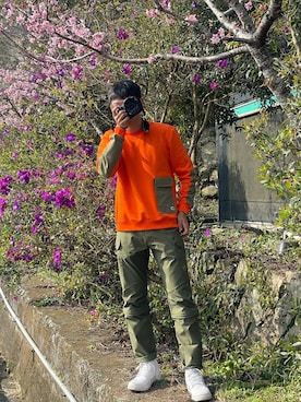 「THE NORTH FACE（ザノースフェイス）のアイテム（その他トップス）」を使った、Wen-wei Dongさん（メンズ・178cm）の春コーディネート