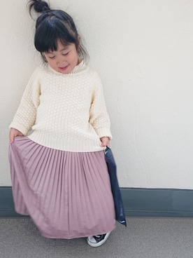 「アイテム（スカート）」を使った、himariさん（キッズ・100cm）の冬コーディネート