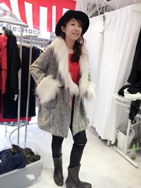 「MOTEL（モーテル）のアイテム」を使った、ebia'sSTOREさん（レディース・168cm）の冬コーディネート