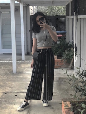 「GLASSONS（グラッソンズ）のアイテム」を使った、Serena Chienさん（レディース・159cm）の春コーディネート