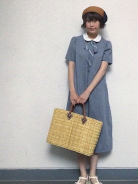 「Grimoire（グリモワール）のアイテム（ワンピース/ドレス）」を使った、ゆいさん（レディース・161cm）の夏コーディネート