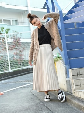 「アイテム（Tシャツ/カットソー、ブラック系）」を使った、マックハウスZOZOスタイリスト レディースさん（レディース・163cm）の冬コーディネート