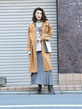 「レディース」｜「アイテム（シャツワンピース）」を使った、マックハウスZOZOスタイリスト レディースさん（レディース・162cm）の冬コーディネート