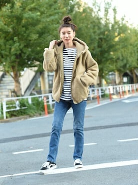 「NAVY（ネイビー）のアイテム」を使った、マックハウスZOZOスタイリスト レディースさん（レディース・162cm）の冬コーディネート