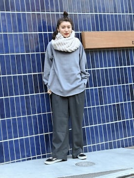 「レディース」｜「アイテム（スウェットパンツ）」を使った、マックハウスZOZOスタイリスト レディースさん（レディース・162cm）の冬コーディネート
