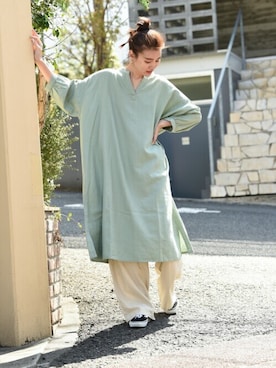 「NAVY（ネイビー）のアイテム」を使った、マックハウスZOZOスタイリスト レディースさん（レディース・163cm）の春コーディネート