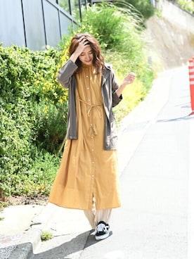 「NAVY（ネイビー）のアイテム（トップス）」を使った、マックハウスZOZOスタイリスト レディースさん（レディース・163cm）の春コーディネート