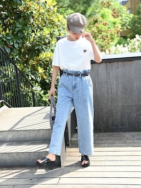 「NAVY（ネイビー）のアイテム」を使った、マックハウスZOZOスタイリスト レディースさん（レディース・163cm）の夏コーディネート