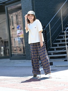 「Dickies（ディッキーズ）のアイテム（トップス）」を使った、マックハウスZOZOスタイリスト レディースさん（レディース・163cm）の夏コーディネート