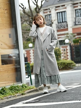 「アイテム（ノーカラーコート）」を使った、マックハウスZOZOスタイリスト レディースさん（レディース・163cm）の冬コーディネート