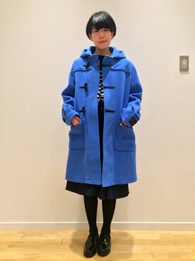 ORCIVALのダッフルコート（ブルー系）を使った人気ファッション