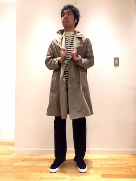 「mando（マンド）のアイテム」を使った、kitchen&garden新丸ビル店スタッフさん（メンズ・180cm）の冬コーディネート