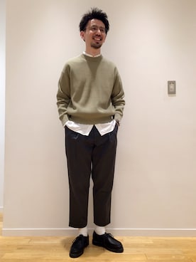 「DANTON（ダントン）のアイテム（パンツ）」を使った、kitchen&garden新丸ビル店スタッフさん（メンズ・178cm）の冬コーディネート