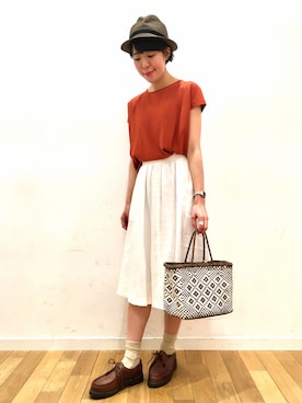 kitchen&garden新丸ビル店スタッフさん（レディース・155cm）の夏コーディネート