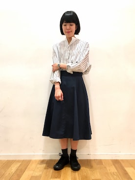 「LE GLAZIK（ルグラジック）のアイテム」を使った、kitchen&garden新丸ビル店スタッフさん（レディース・155cm）の夏コーディネート