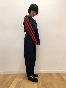 kitchen&garden新丸ビル店スタッフさん（レディース・155cm）の夏コーディネート