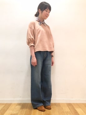 「manipuri（マニプリ）のアイテム」を使った、kitchen&garden新丸ビル店スタッフさん（レディース・156cm）の夏コーディネート