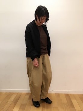 「ヒザデルパンツ」｜kitchen&garden新丸ビル店スタッフさん（レディース・163cm）の秋コーディネート
