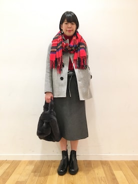 「Johnstons of Elgin（ジョンストンズオブエルガン）のアイテム」を使った、kitchen&garden新丸ビル店スタッフさん（レディース・155cm）の秋コーディネート