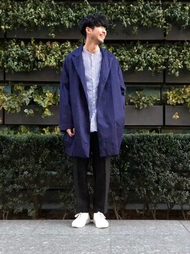 「Scye（サイ）のアイテム（パンツ）」を使った、kitchen&garden新丸ビル店スタッフさん（メンズ・178cm）の冬コーディネート