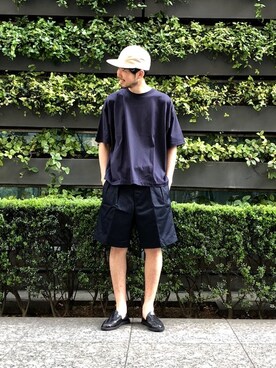 「CHAMULA（チャムラ）のアイテム（スリッポン）」を使った、kitchen&garden新丸ビル店スタッフさん（メンズ・178cm）の夏コーディネート