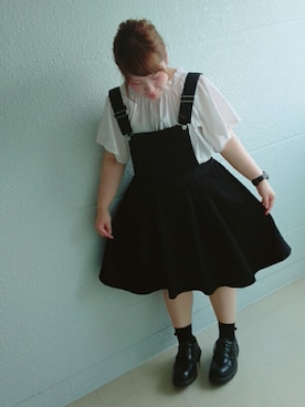 「PUNYUS（プニュズ）のアイテム（オールインワン・サロペット）」を使った、ASAMIさん（レディース・154cm）の夏コーディネート