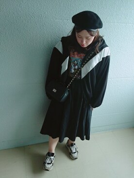 「しまむら（シマムラ）のアイテム（ナイロンジャケット）」を使った、ASAMIさん（レディース・154cm）の秋コーディネート